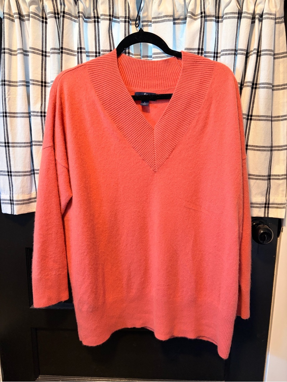 Land’s End Coral Cashmere V-Neck Knit Sweater